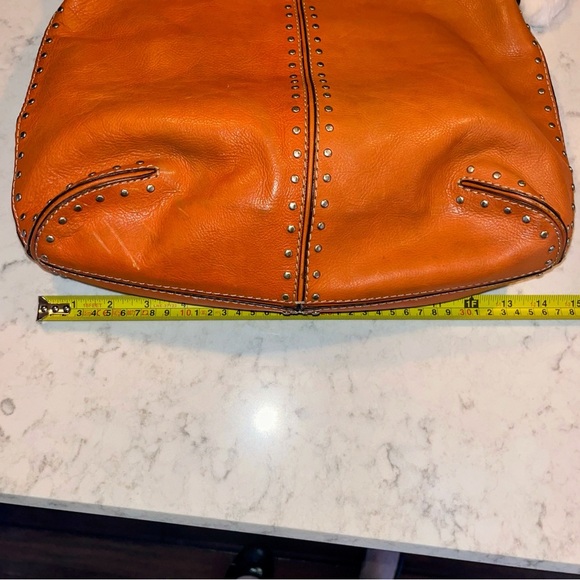Michael Kors Orange Studded Shoulder Bag - Picture 7 of 11